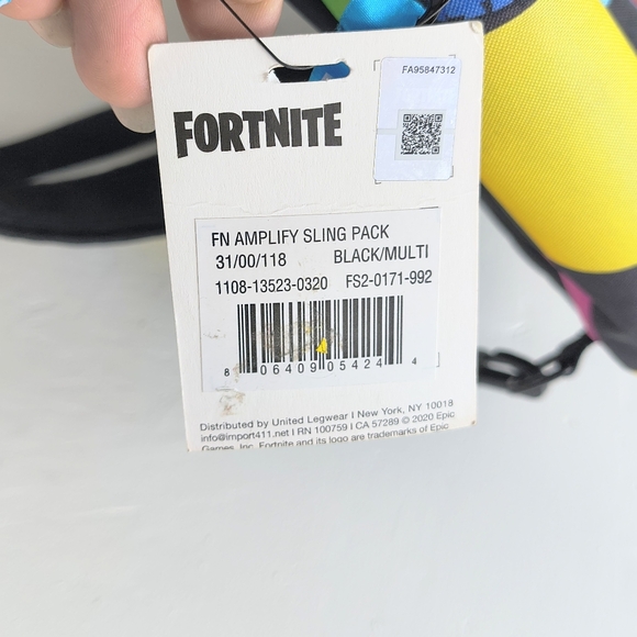 FORTNITE | New Unisex Amplify Rainbow Checkered Sling School Backpack - Picture 10 of 10